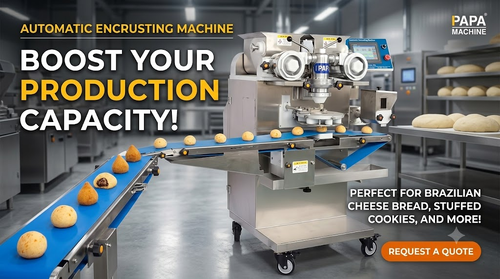 Blog perusahaan terbaru tentang Bagaimana Mesin Encrusting Otomatis 1.5kW Mengubah Produksi Roti Keju di Brasil