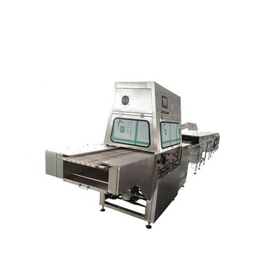 0-6m/Min Donut Chocolate Enrober Machine 400mm Lebar Untuk Bar Coklat