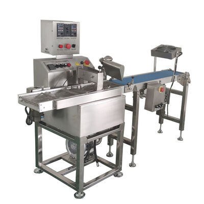 Harga yang bagus Mesin Enrober Cokelat 8KG 1M Conveyor Belt Cooling Fan System on line