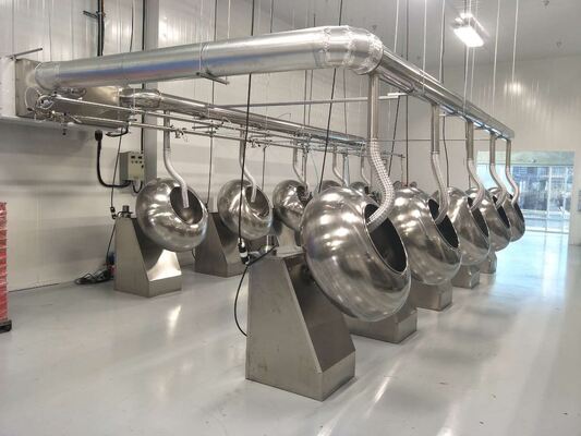 Harga yang bagus 220V 380V Chocolate Panning Machine 32 rev/min Chocolate Polishing Machine on line