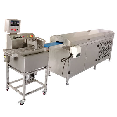 Harga yang bagus Stainless Steel 304 220V Single Phase Chocolate Enrober Machine dengan umur panjang untuk penggunaan komersial on line