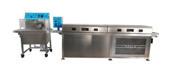 Harga yang bagus Mesin Pelapis Pisang Beku Celup Cokelat Jalur Pelapisan Berkelanjutan Stainless Steel 304 On line